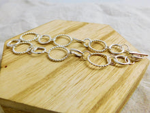 Load image into Gallery viewer, Sterling Silver Multi Beaded and Smooth Link Bracelet