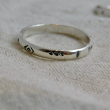Load image into Gallery viewer, Made To Order Aztec Stamped Sterling Silver Stacking Ring