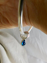 Load image into Gallery viewer, Chunky Kyanite Charm Sterling Silver Bangle