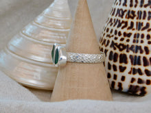 Load image into Gallery viewer, Double Green Sea Glass Sterling Silver Cuff Ring