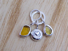Load image into Gallery viewer, Yellow Sea Glass and Tourmaline Sterling Silver Pendant