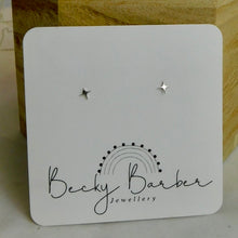 Load image into Gallery viewer, Tiny Four Point Star Sterling Silver Studs