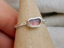 Load image into Gallery viewer, Ready To Wear Mauve Sea Glass Sterling Silver Stacking Ring