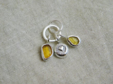 Load image into Gallery viewer, Yellow Sea Glass and Tourmaline Sterling Silver Pendant