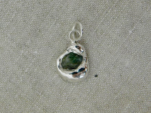 Load image into Gallery viewer, Green Raw Sapphire Sterling Silver Blob Charm