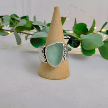 Load image into Gallery viewer, Made To Order Sea Glass Sea Foam Reticulated Sterling Silver Ring
