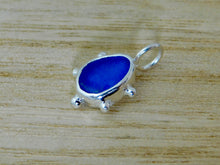 Load image into Gallery viewer, Bright Blue Sea Glass Sterling Silver Charm