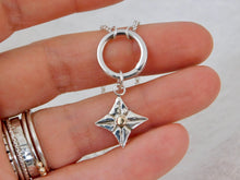 Load image into Gallery viewer, Four Point Star Sterling Silver and Rose Gold Charm