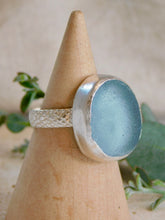 Load image into Gallery viewer, Cornflower Blue Sea Glass Sterling Silver Ring