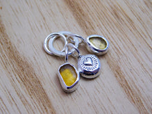 Load image into Gallery viewer, Yellow Sea Glass and Tourmaline Sterling Silver Pendant