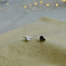 Load image into Gallery viewer, Hammered Heart Sterling Silver Studs