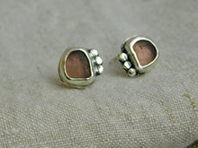 Load image into Gallery viewer, Mauve Purple Sea Glass Sterling Silver Studs