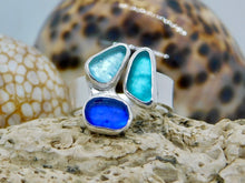 Load image into Gallery viewer, Made To Order Triple Sea Glass Sterling Silver Cuff Ring