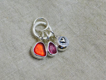 Load image into Gallery viewer, Red Sea Glass and Pink Tourmaline Sterling Silver Pendant 3