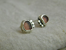 Load image into Gallery viewer, Mauve Purple Sea Glass Sterling Silver Studs