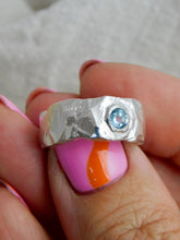 Load image into Gallery viewer, Chunky Geometric Topaz Sterling Silver Ring