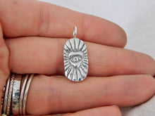 Load image into Gallery viewer, Evil Eye Heart Sterling Silver Charm