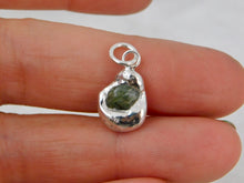 Load image into Gallery viewer, Green Raw Sapphire Sterling Silver Blob Charm