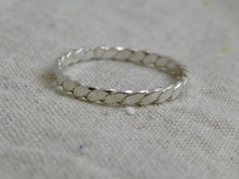 Load image into Gallery viewer, Made To Order Flat Woven Sterling Silver Stacking Ring