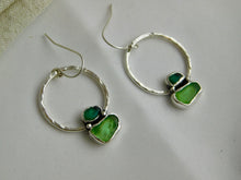 Load image into Gallery viewer, Jade Green Sea Glass Sterling Silver Dangles