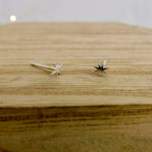 Load image into Gallery viewer, Tiny North Star Sterling Silver Studs