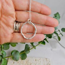 Load image into Gallery viewer, Large Reticlated Hoop Sterling Silver Pendant