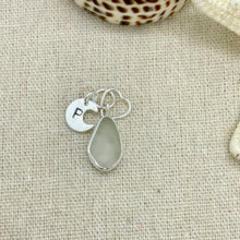 Load image into Gallery viewer, Made to Order Sea Glass And Sterling Silver Crescent Moon Personalised Pendant