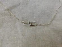 Load image into Gallery viewer, Sterling Silver Interlocking Rectangle Charm Keeper Necklace