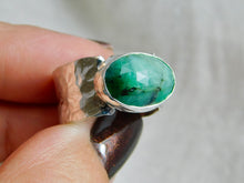 Load image into Gallery viewer, Statement Emerald Sterling Silver Ring