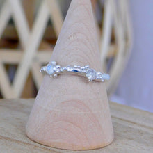 Load image into Gallery viewer, Rainbow Moonstone Sea Foam Sterling Silver Ring