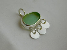 Load image into Gallery viewer, Aqua Sea Disc Dangle Sterling Silver Pendant