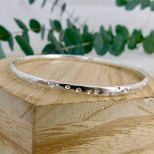 Load image into Gallery viewer, Chunky Polka Dot Sterling Silver Bangle