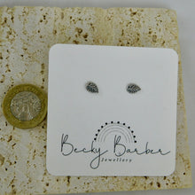 Load image into Gallery viewer, Oxidised Leaf Sterling Silver Studs