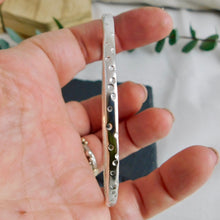 Load image into Gallery viewer, Chunky Polka Dot Sterling Silver Bangle