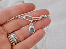 Load image into Gallery viewer, Sterling Silver Interlocking Rectangle Charm Keeper Necklace