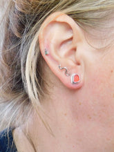 Load image into Gallery viewer, Red Sea Glass Sterling Silver Studs