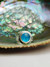 Load image into Gallery viewer, Bright Blue Sea Glass Sterling Silver Ring