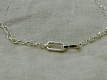 Load image into Gallery viewer, Sterling Silver Interlocking Rectangle Charm Keeper Necklace