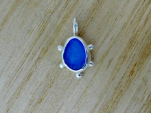 Load image into Gallery viewer, Bright Blue Sea Glass Sterling Silver Charm