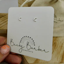 Load image into Gallery viewer, Small Crescent Moon Sterling Silver Studs