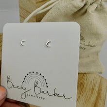 Load image into Gallery viewer, Small Crescent Moon Sterling Silver Studs