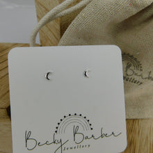 Load image into Gallery viewer, Small Crescent Moon Sterling Silver Studs