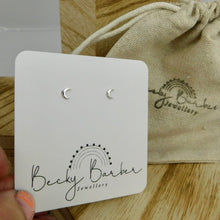 Load image into Gallery viewer, Small Crescent Moon Sterling Silver Studs