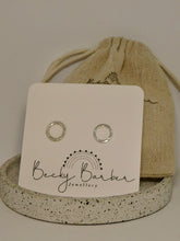 Load image into Gallery viewer, Large Hammered Hoop Silver Studs