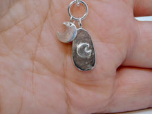 Load image into Gallery viewer, Made to Order Single Sterling Silver Bangle with Sea Glass and Silver Charm