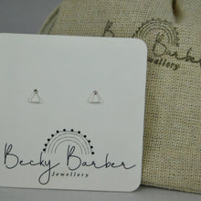 Load image into Gallery viewer, Micro Triangle Silver Studs