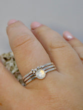 Load image into Gallery viewer, Made to Order Rainbow Moonstone Sterling Silver Stacking Ring