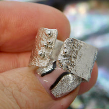 Load image into Gallery viewer, Reticulated Sea Foam Cuff Sterling Silver Ring