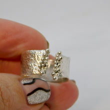 Load image into Gallery viewer, Made to Order Reticulated Loads Of Sea Foam Cuff Sterling Silver Ring
