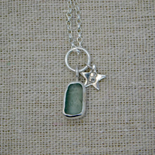 Load image into Gallery viewer, Made To Order Sea Glass And Sterling Silver Star Personalised Pendant